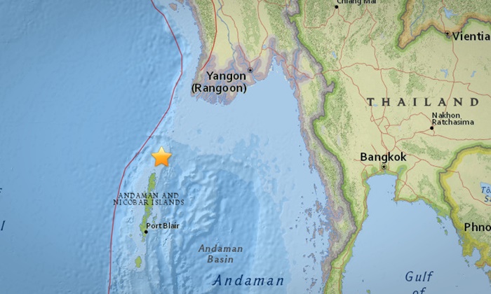 แผ่นดินไหว 4.9 เหนือหมู่เกาะนิโคบาร์ ทะเลอันดามัน ไม่แจ้งเตือนสึนามิ