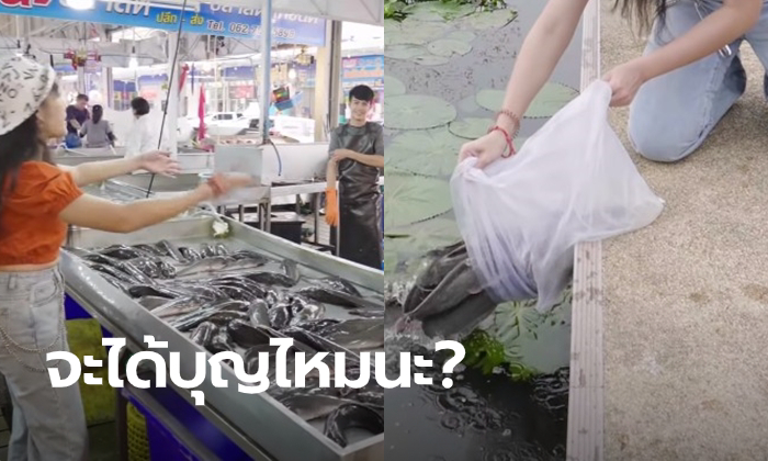 ยูทูบเบอร์สาวสวยเหมา "ปลาดุกบิ๊กอุย" ปล่อยคลอง ชาวเน็ตขอสะกิดได้บุญหรือบาปกันแน่