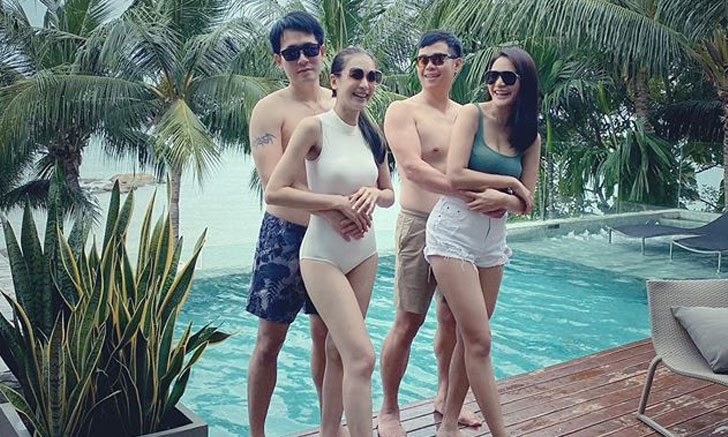 "เนย-กระแต" สองเพื่อนซี้พาลูกๆ เที่ยวทะเล ปล่อยภาพช็อตสวีทสามี