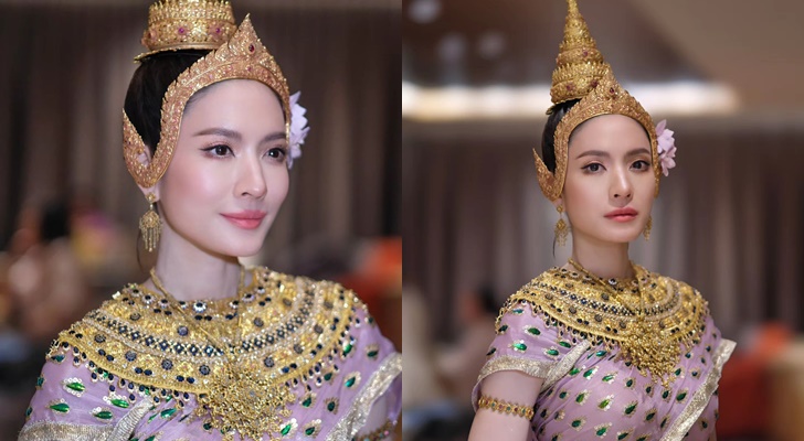 "แอฟ ทักษอร" แปลงโฉมเป็นนางสงกรานต์มโหธรเทวี สวยสะกดสายตาจริงๆ