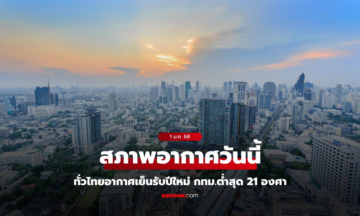 สภาพอากาศวันนี้ ทั่วไทยอากาศเย็นรับปีใหม่ ยอดดอยหนาวจัด กทม.ต่ำสุด 21 องศา