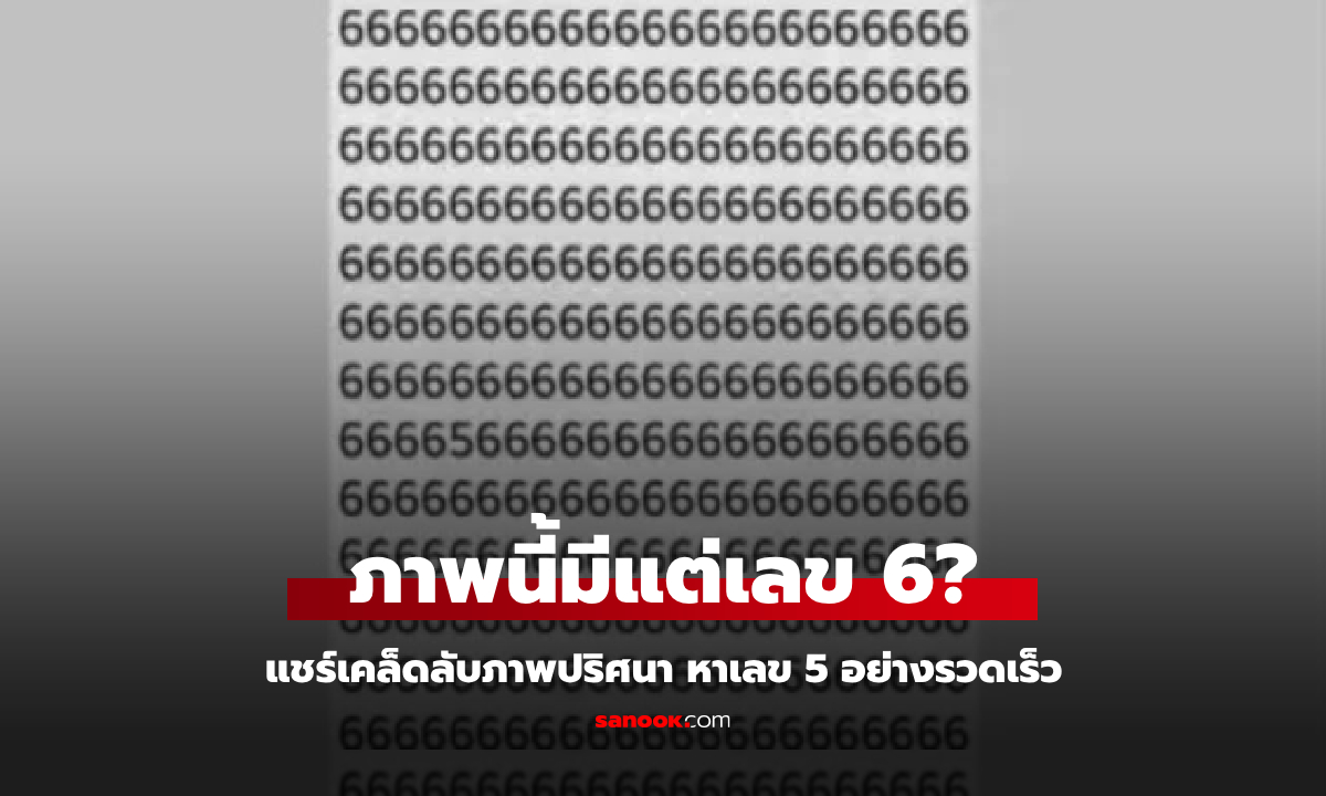 หาเลข 5 เจอไหม? ภาพทดสอบที่มองจนปวดตา มีเคล็ดลับแก้ปริศนา หาเจอในไม่กี่วินาที!
