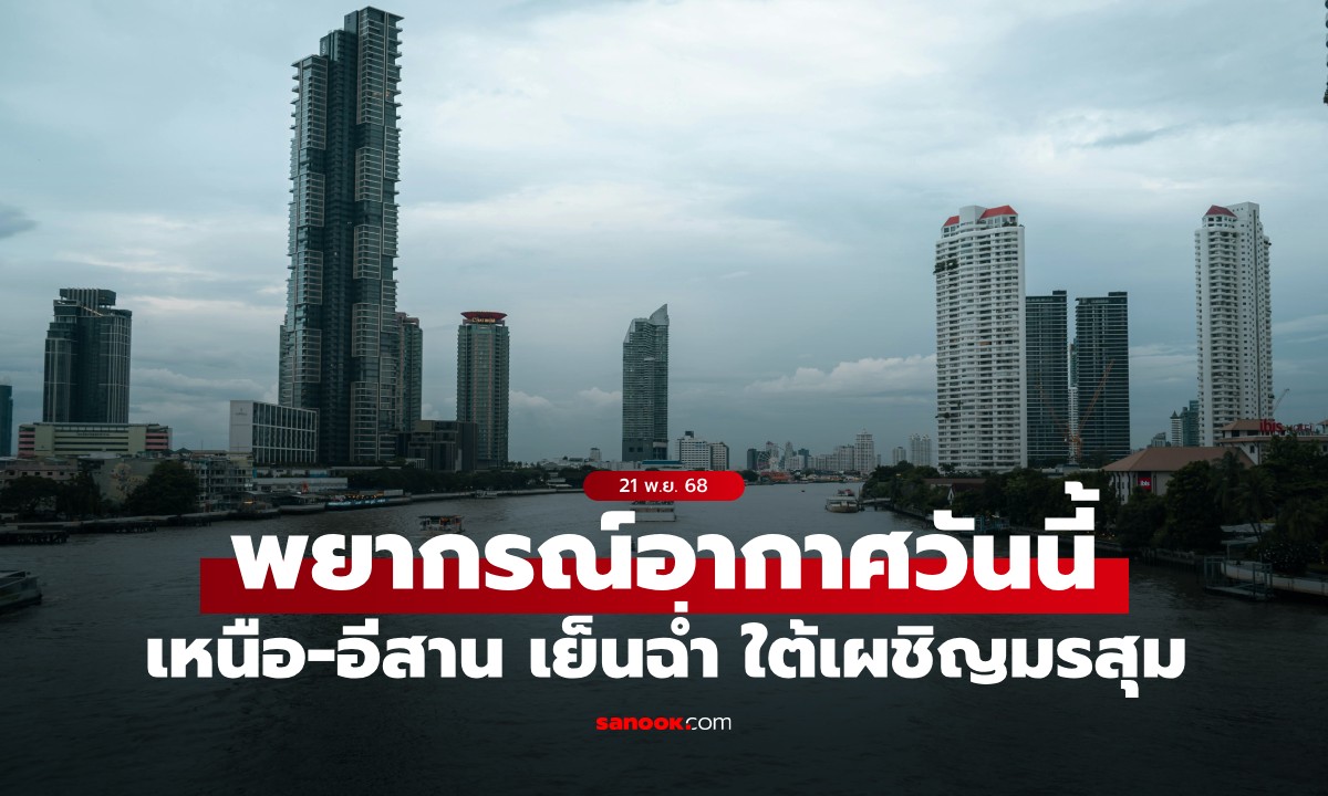 สภาพอากาศวันนี้ กรมอุตุฯ เผย กทม.อุณหภูมิต่ำสุด 21-22 องศาฯ เหนือ-อีสาน เย็นฉ่ำ