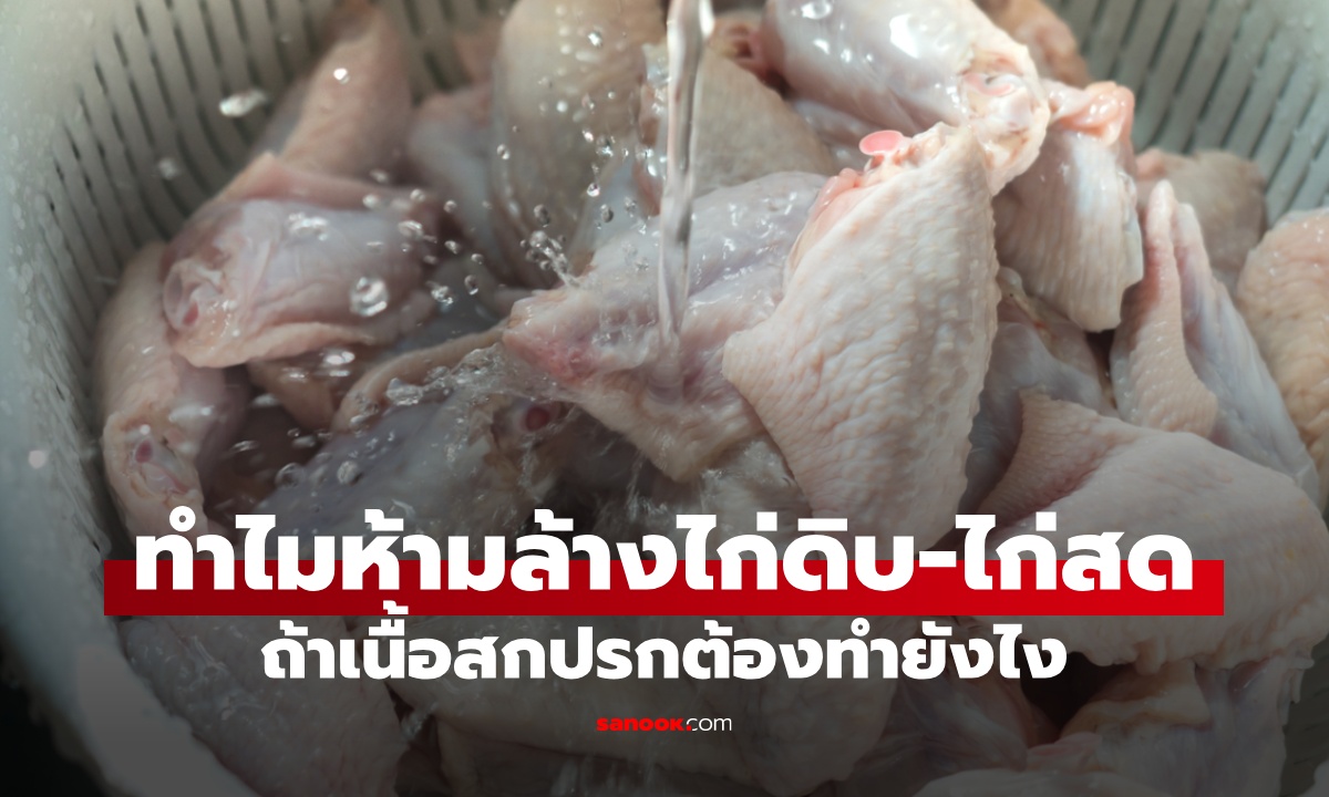 ทำไมไม่ควรล้าง ไก่สด-ไก่ดิบ ก่อนปรุงอาหาร ถ้าเนื้อไก่สกปรกต้องทำยังไง?
