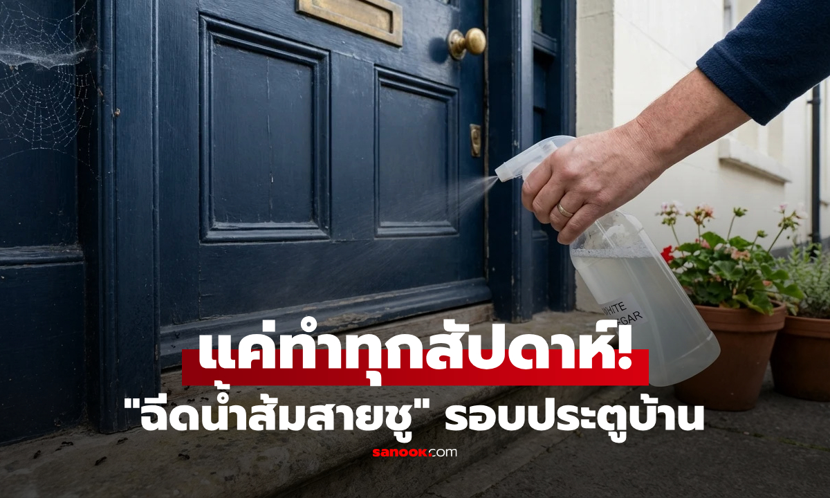 "ฉีดน้ำส้มสายชู" รอบประตูบ้านทุกสัปดาห์? มีดีกว่าแค่ความสะอาด แต่ยังตัดวงจรสิ่งนี้!