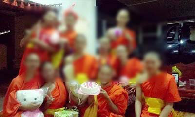 แก๊งเณรตุ้งติ้งถือเค้ก เที่ยวงานวัดฉลองวันเกิด