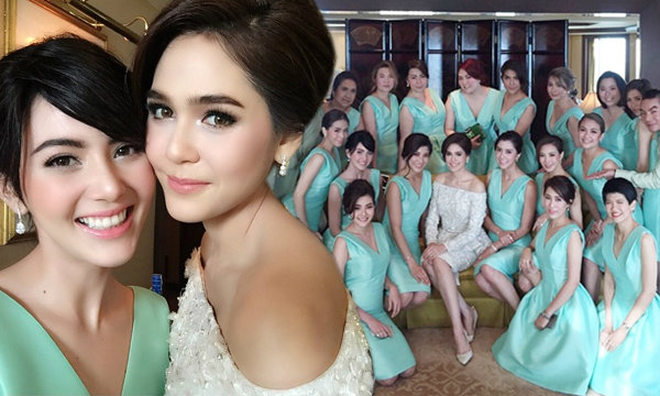 เพื่อนเจ้าสาวงานแต่งชมพู่ น็อต สวยในธีมสีเขียว