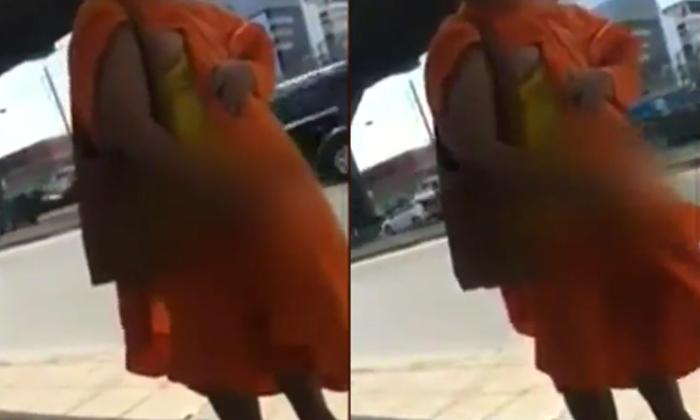 สาวแชร์เตือนภัย คลิปชายห่มจีวร ยืนช่วยตัวเองที่ป้ายรถเมล์