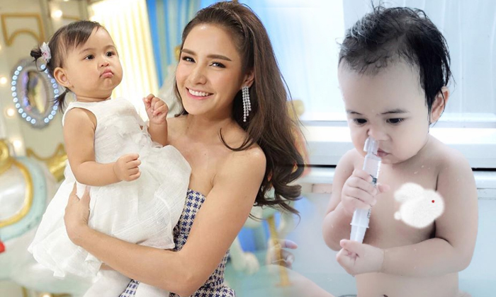 คุณแม่ขออวด น้องเจ้าขา สตรองมาก! ขวบเดียวล้างจมูกเองได้แล้ว