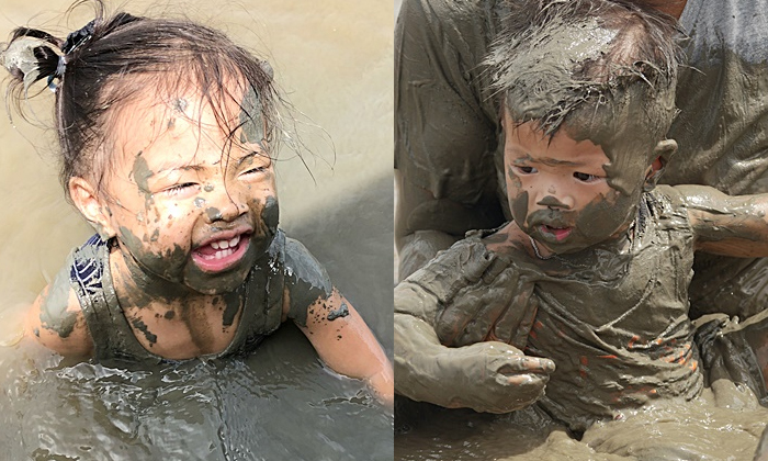กาย-ฮารุ เลี้ยงลูกติดดิน พาลูกๆ 3 กุมารลุยโคลน มีแต่เลอะกับเละ!