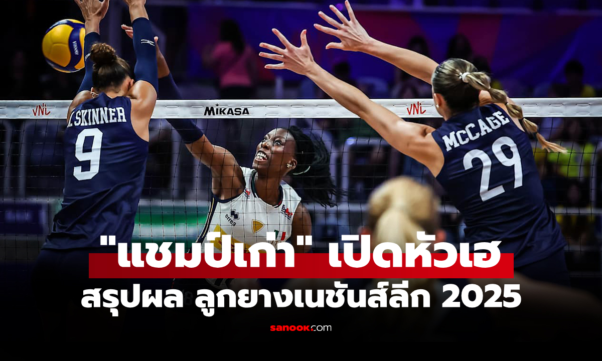 สรุปผลวอลเลย์บอลหญิง เนชันส์ลีก 2025 ประจำวันพุธที่ 4 มิ.ย. 68