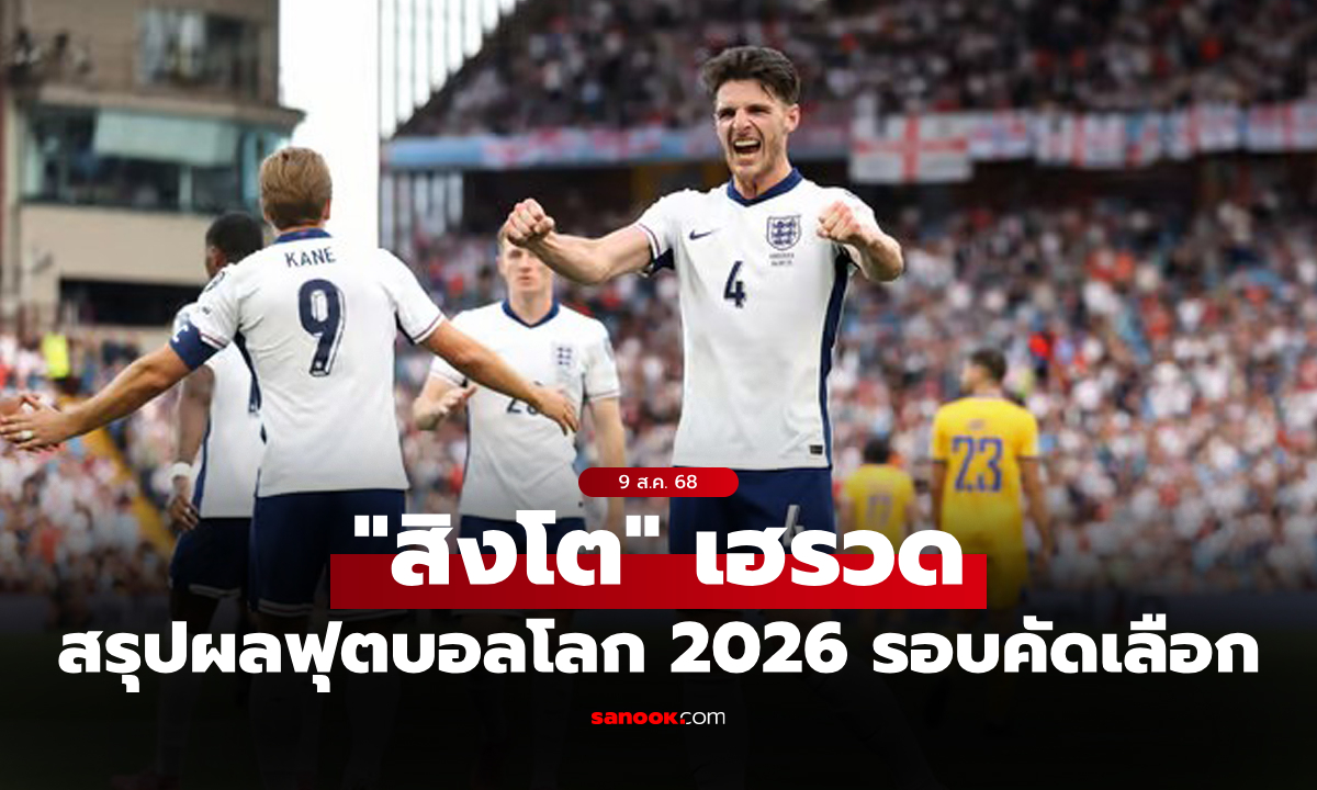 สรุปผลบอลเมื่อคืน ฟุตบอลโลก 2026 รอบคัดเลือก ประจำวันที่ 9 ก.ย. 68