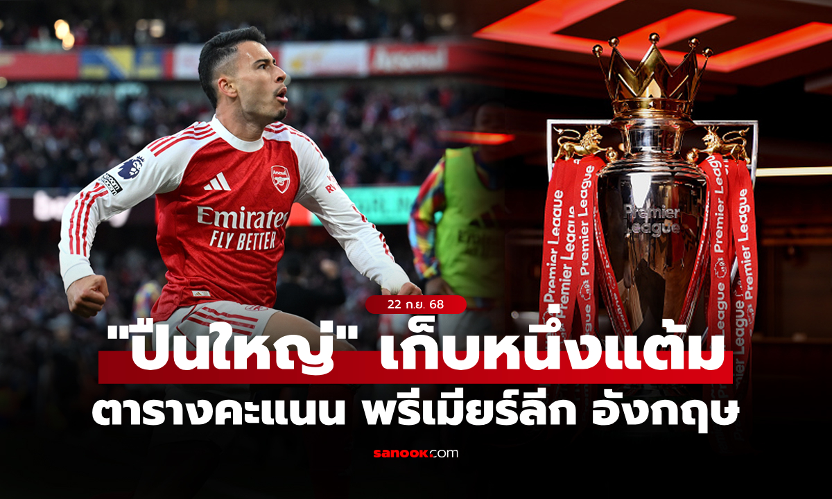 ตารางคะแนนพรีเมียร์ลีกอังกฤษ ฤดูกาล 2025-26 ประจำวันที่ 22 ก.ย. 68