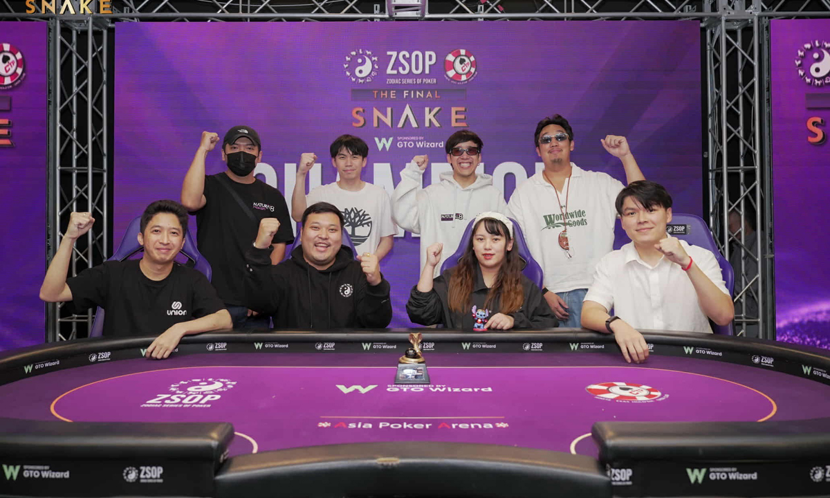 ทีมโป๊กเกอร์ไทย กวาด 12 แชมป์ ศึก ZSOP THE FINAL SNAKE ที่ไทเป
