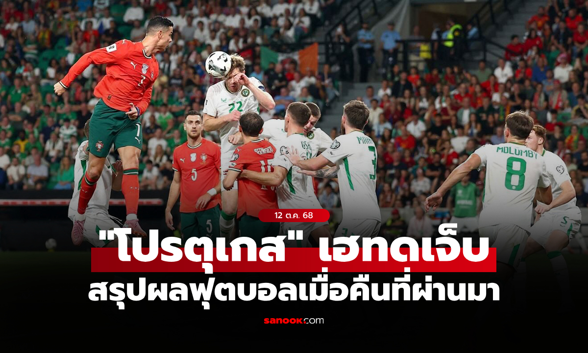 สรุปผลบอลเมื่อคืน ฟุตบอลโลก 2026 รอบคัดเลือก ประจำวันที่ 12 ต.ค. 68