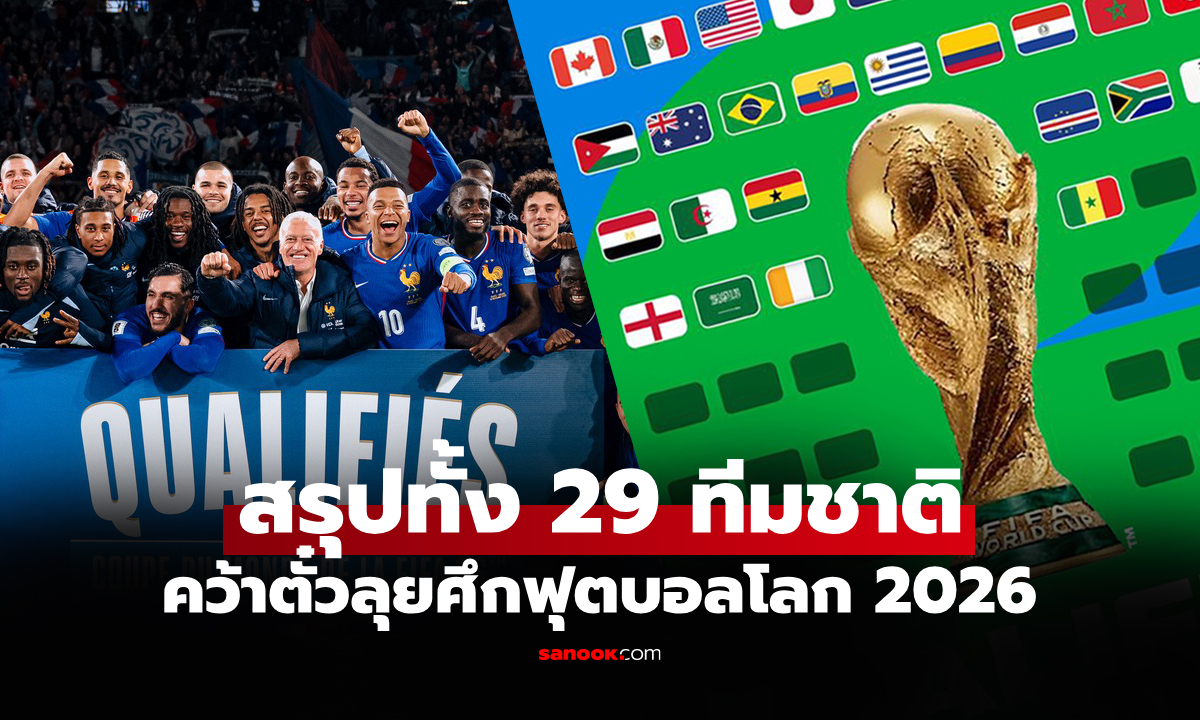 ได้เพิ่มอีกหนึ่งชาติ! เปิดรายชื่อ 29 ทีม ลุย \